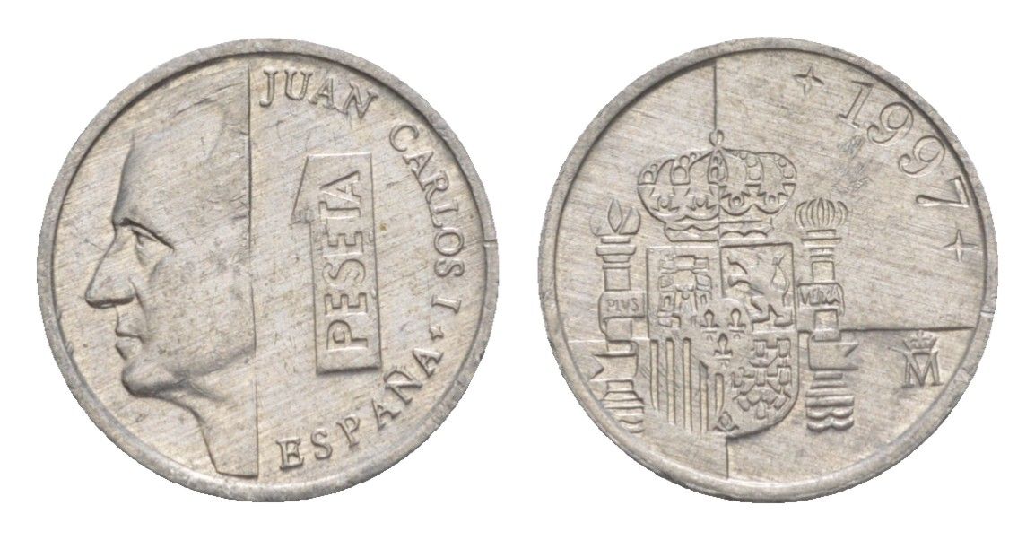 Испания 1 песета 1997 KM 832 алюминий 4632-341
