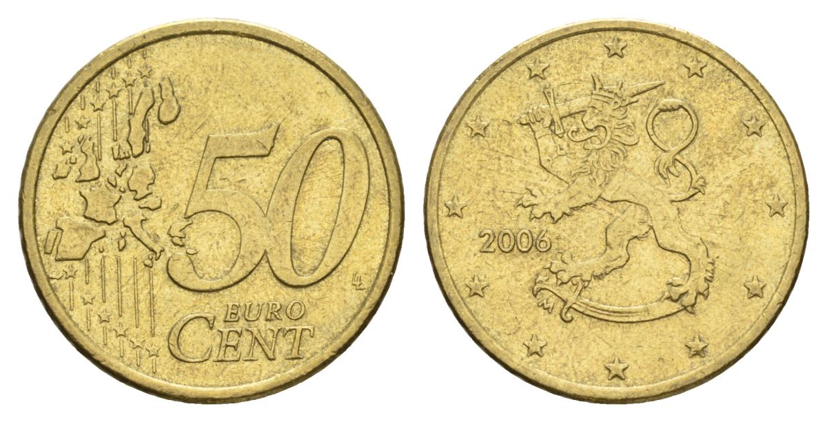 Финляндия 50 евроцентов 2006 KM 128 нордик 4629-353