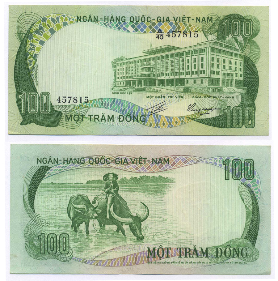 ЮЖНЫЙ ВЬЕТНАМ 100 ДОНГОВ 1972 Pick 31а бумага UNC (ПРЕСС) 8588-73-2-1