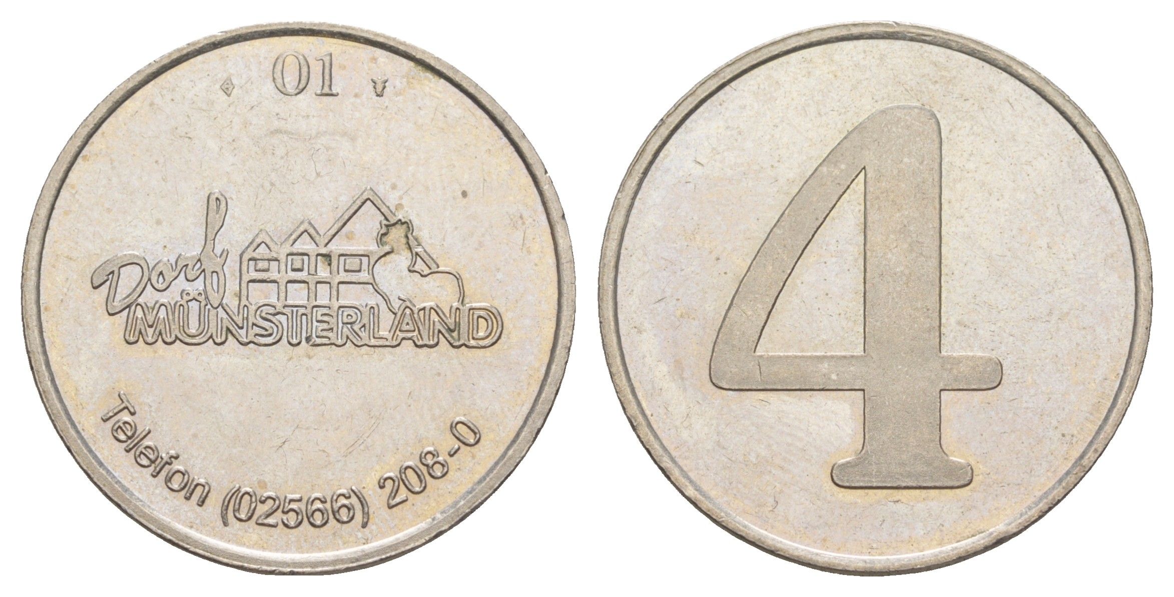 Германия, Мюнстерланд телефонный жетон 1999-2000 диаметр 30 мм, вес 9,4 гр белый металл UNC 4645-1041