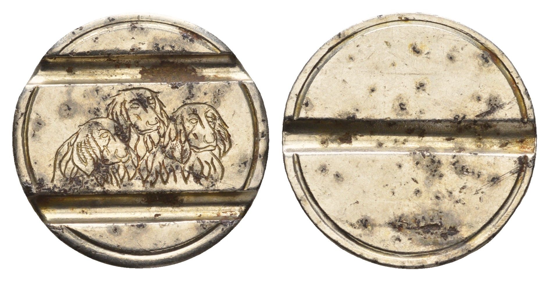 Италия жетон три собаки, диаметр 24 мм, вес 6 гр нержавеющая сталь 4670-725