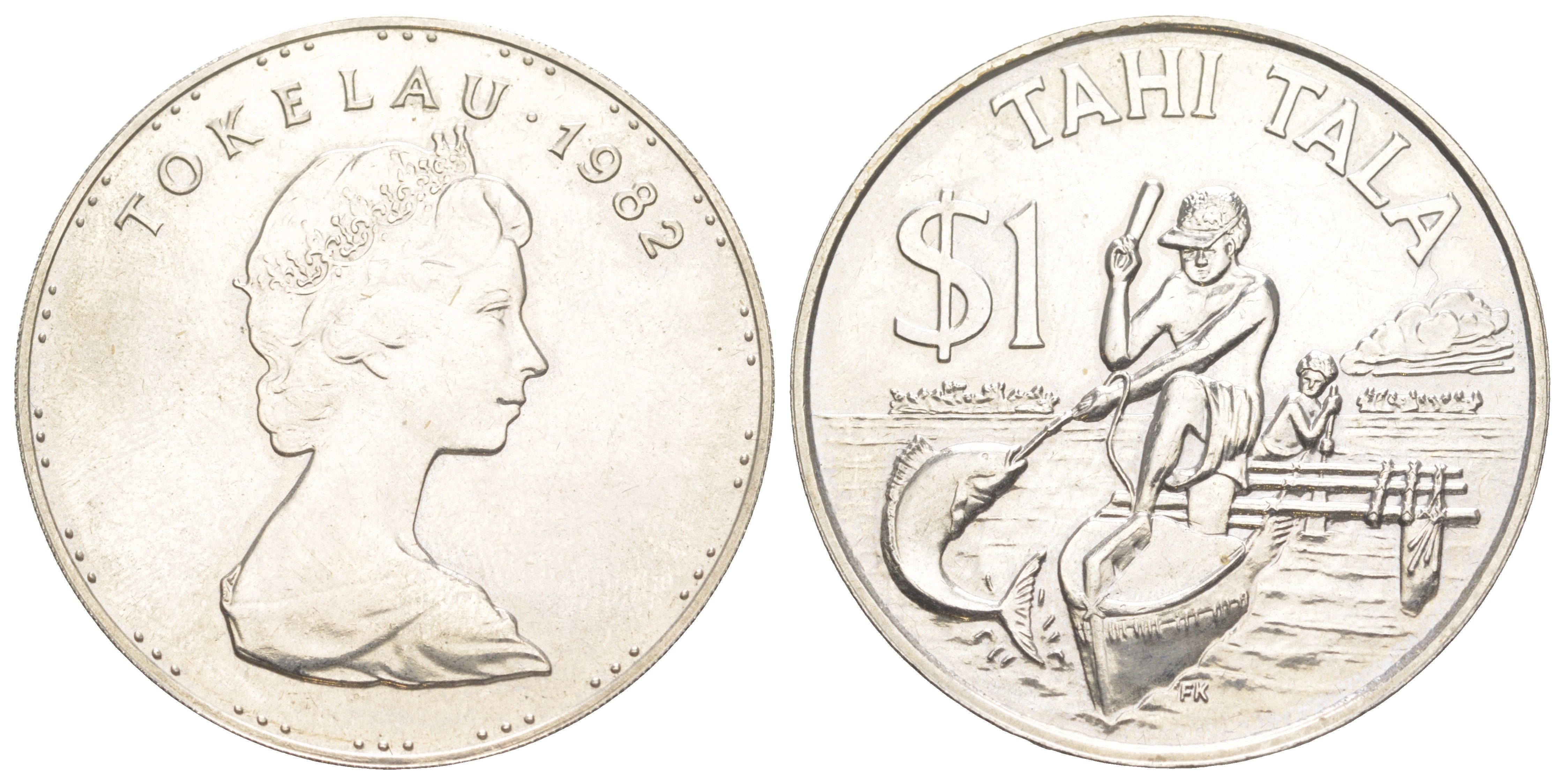 Токелау 1 тала (доллар) 1982 тираж 10.000 экземпляров KM 5 медно-никель BU 3896-822