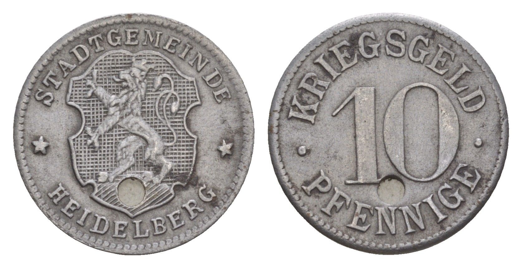Гейдельберг 10 пфеннигов ND (1918-1919) Funck 203.1, Men18 14006.2 железо 4643-926