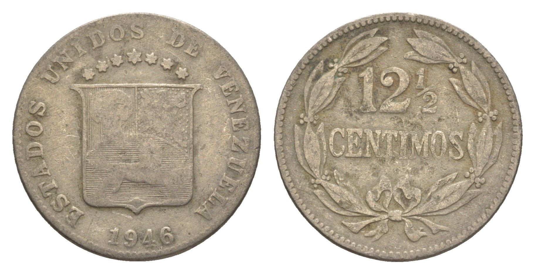 Венесуэла 12 1/2 сентимо 1946 Y 30a медно-никель 4582-413