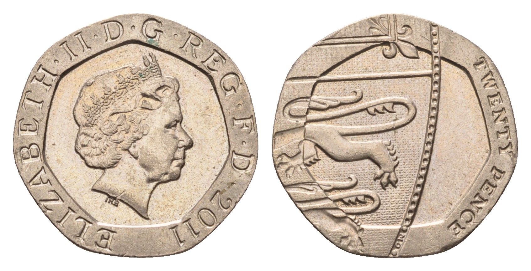 Великобритания 20 пенсов 2011 Елизавета II (1952-2022) KM 1111 медно-никель 4696-863