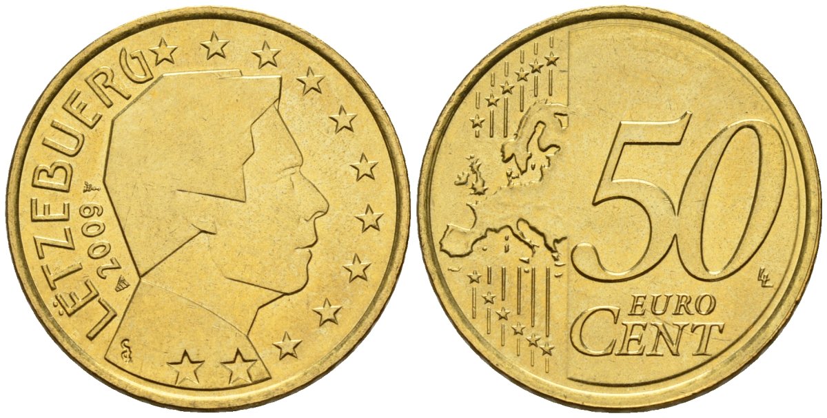 Люксембург 50 евроцентов 2009 KM 80 нордик UNC 4148-746