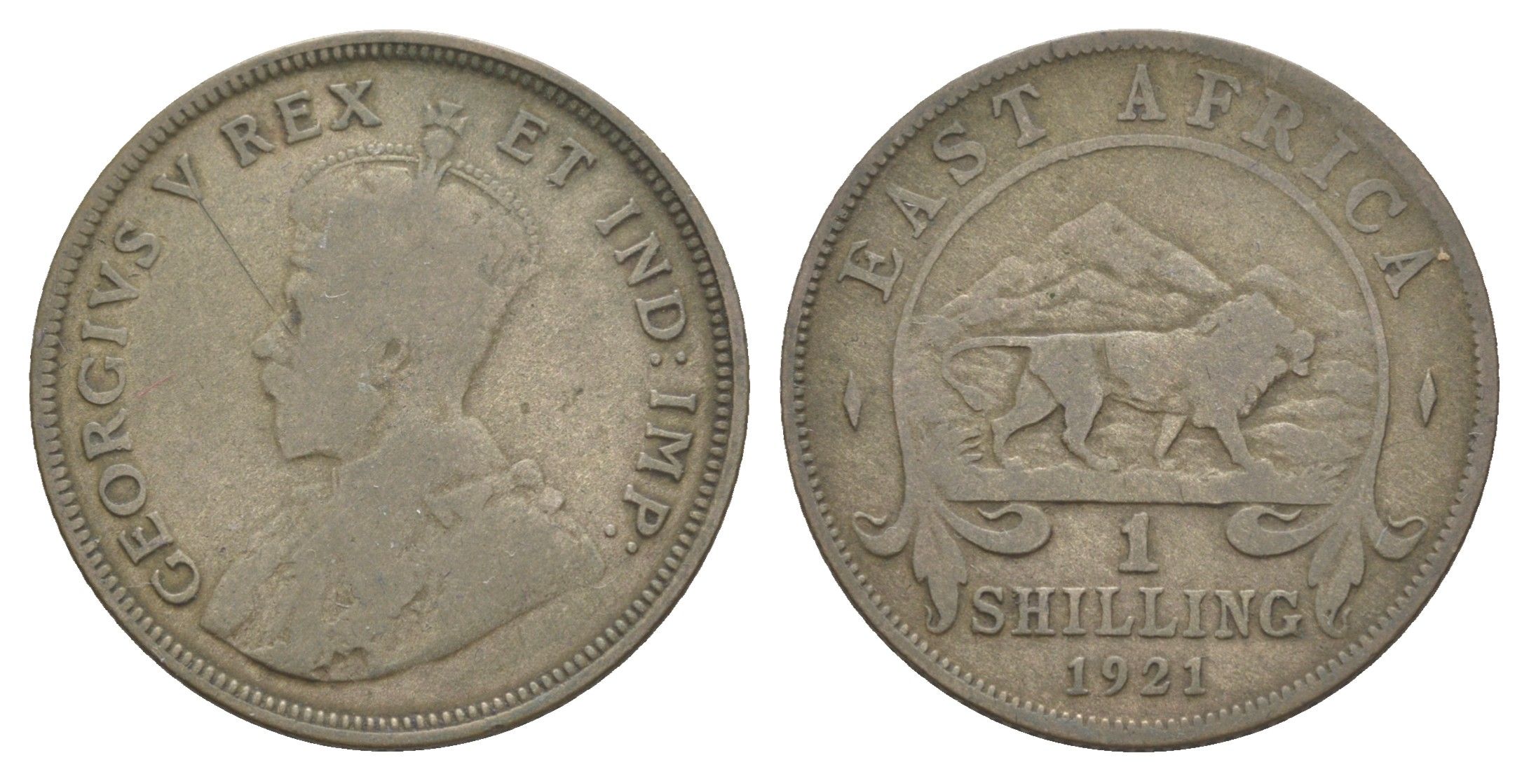 Британская Восточная Африка 1 шиллинг 1921 Георг V (1910- 1936) KM 21 серебро 4178-414