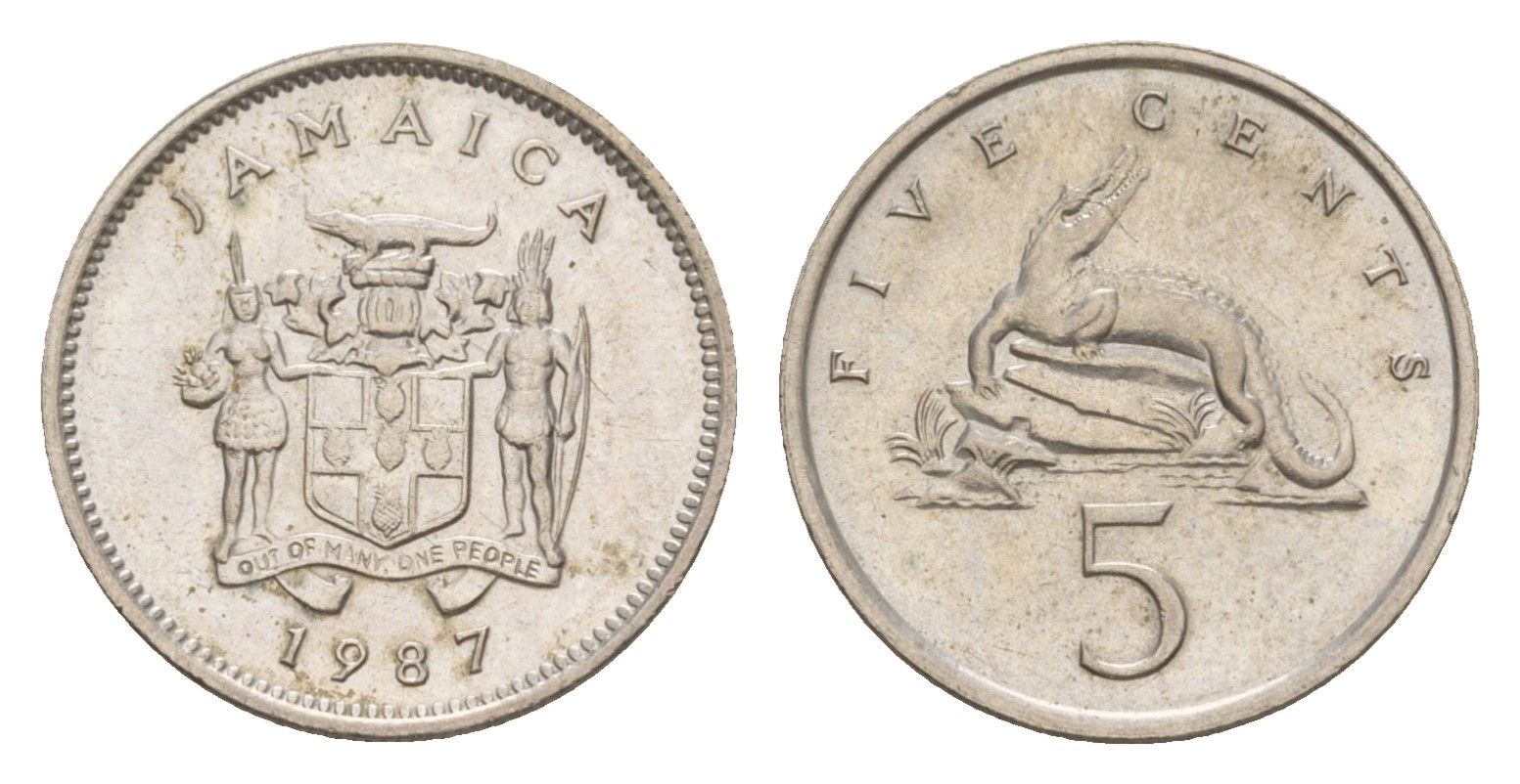 Ямайка 5 центов 1987 KM 46 медно-никель UNC 4649-1035