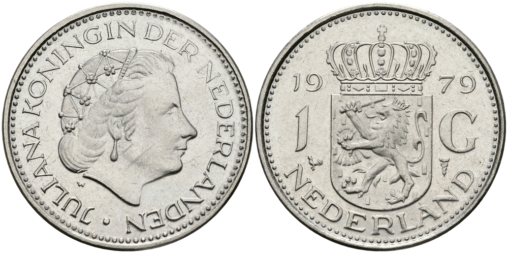 Нидерланды 1 гульден 1979 Юлиана (1948-1980) KM 184a никель 94-651