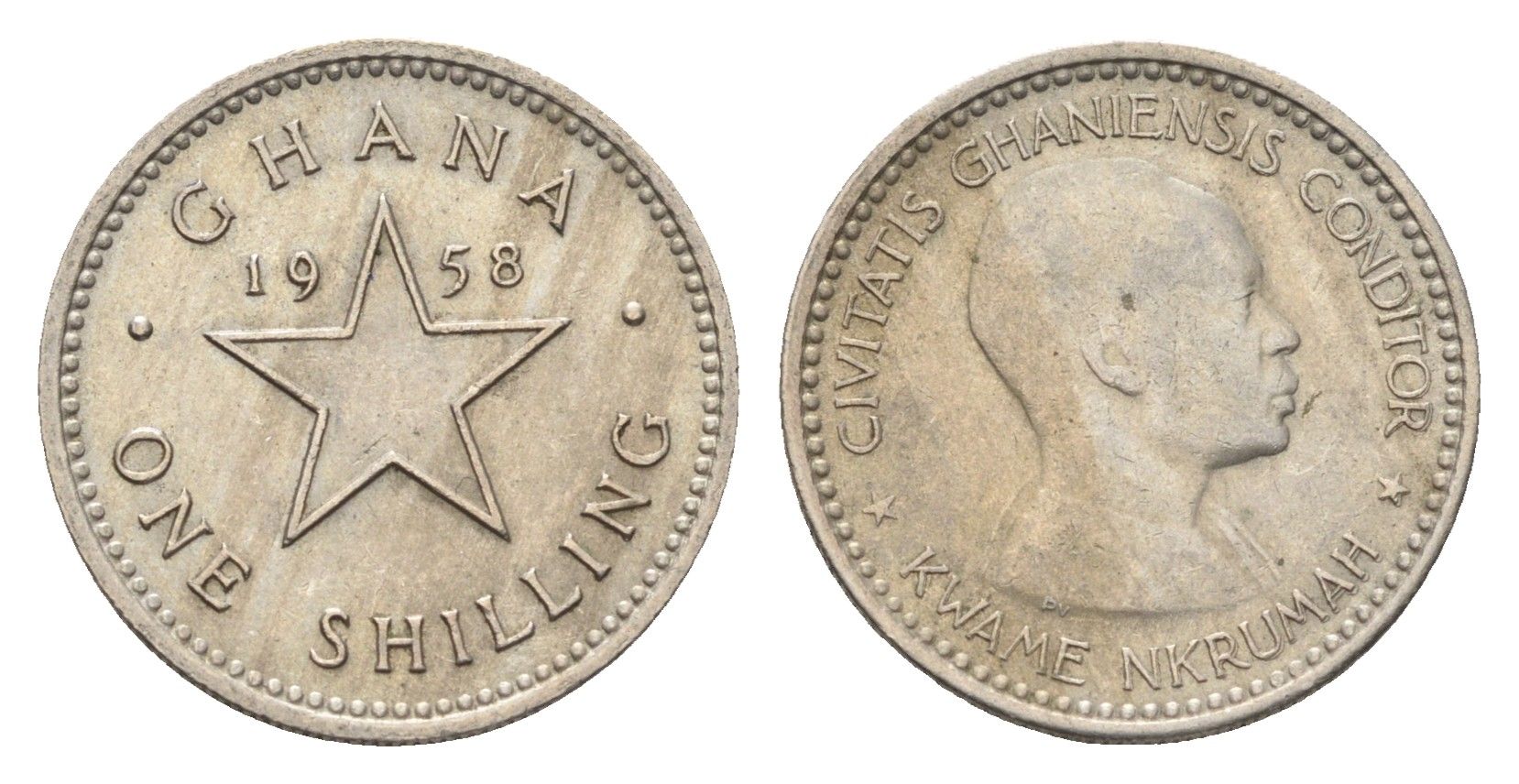 Гана 1 шиллинг 1958 год-тип KM 5 медно-никель 4668-613