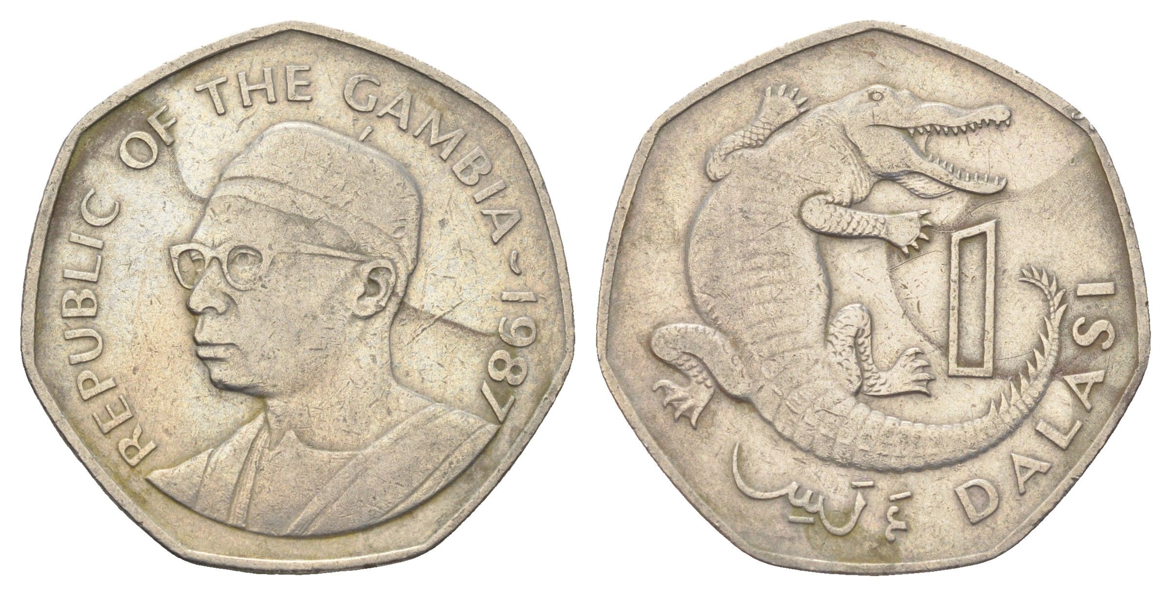 Гамбия 1 даласи 1987 год-тип KM 29 медно-никель 4692-1033