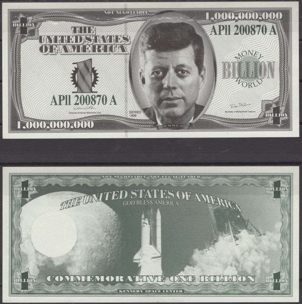 США 1000000000 долларов 1998 Джон Кеннеди бумага UNC (пресс) 7196-13-2