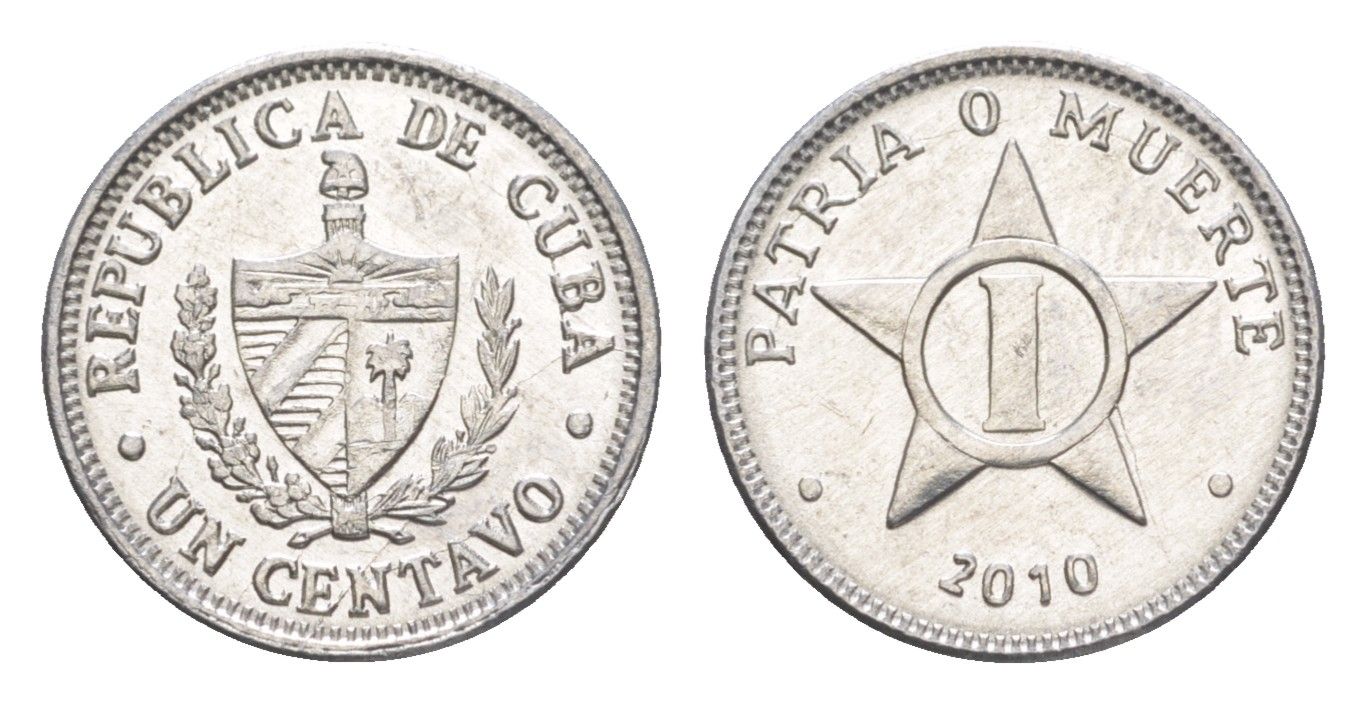 Куба 1 сентаво 2010 KM 33.3 алюминий UNC 4651-523