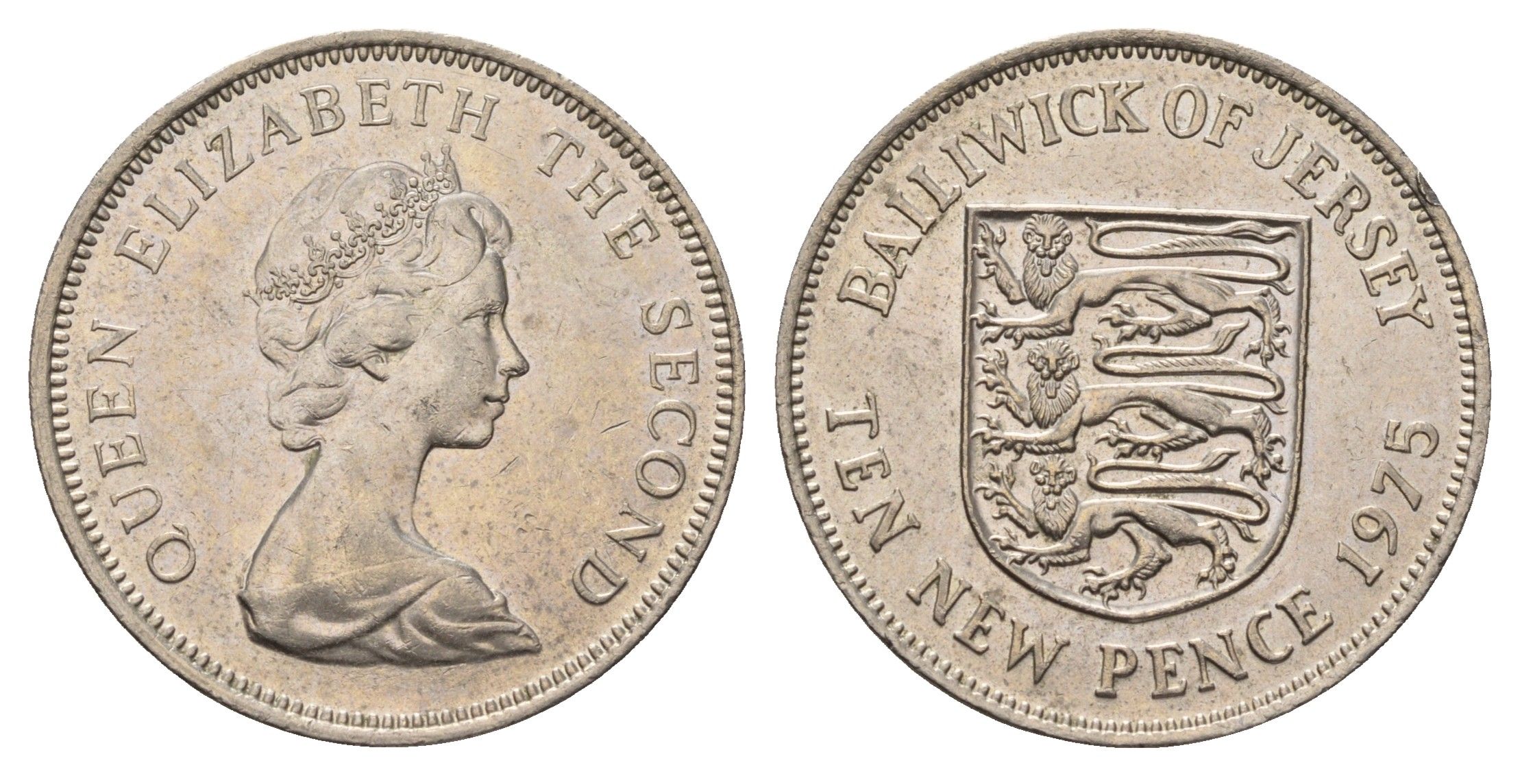 Джерси 10 пенсов 1975 Елизавета II (1952-2022) KM 33 медно-никель UNC 4634-426