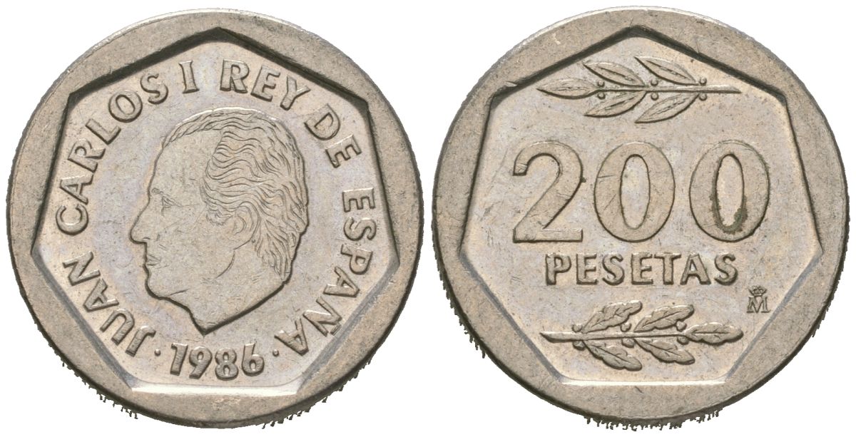 Испания 200 песет 1986 Хуан Карлос I (1975-2014) KM 829 медно-никель 4619-733