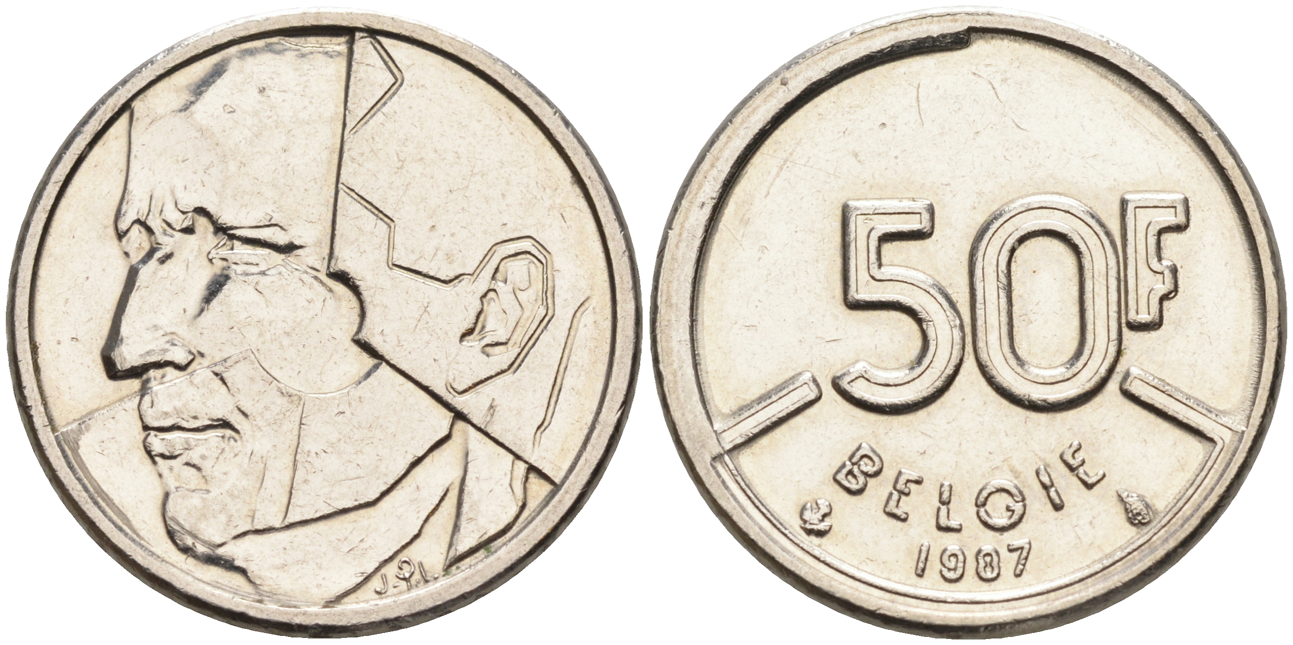 Бельгия 50 франков 1987 Belgie, Бодуэн I (1951-1993) KM 169 никель    4595-633