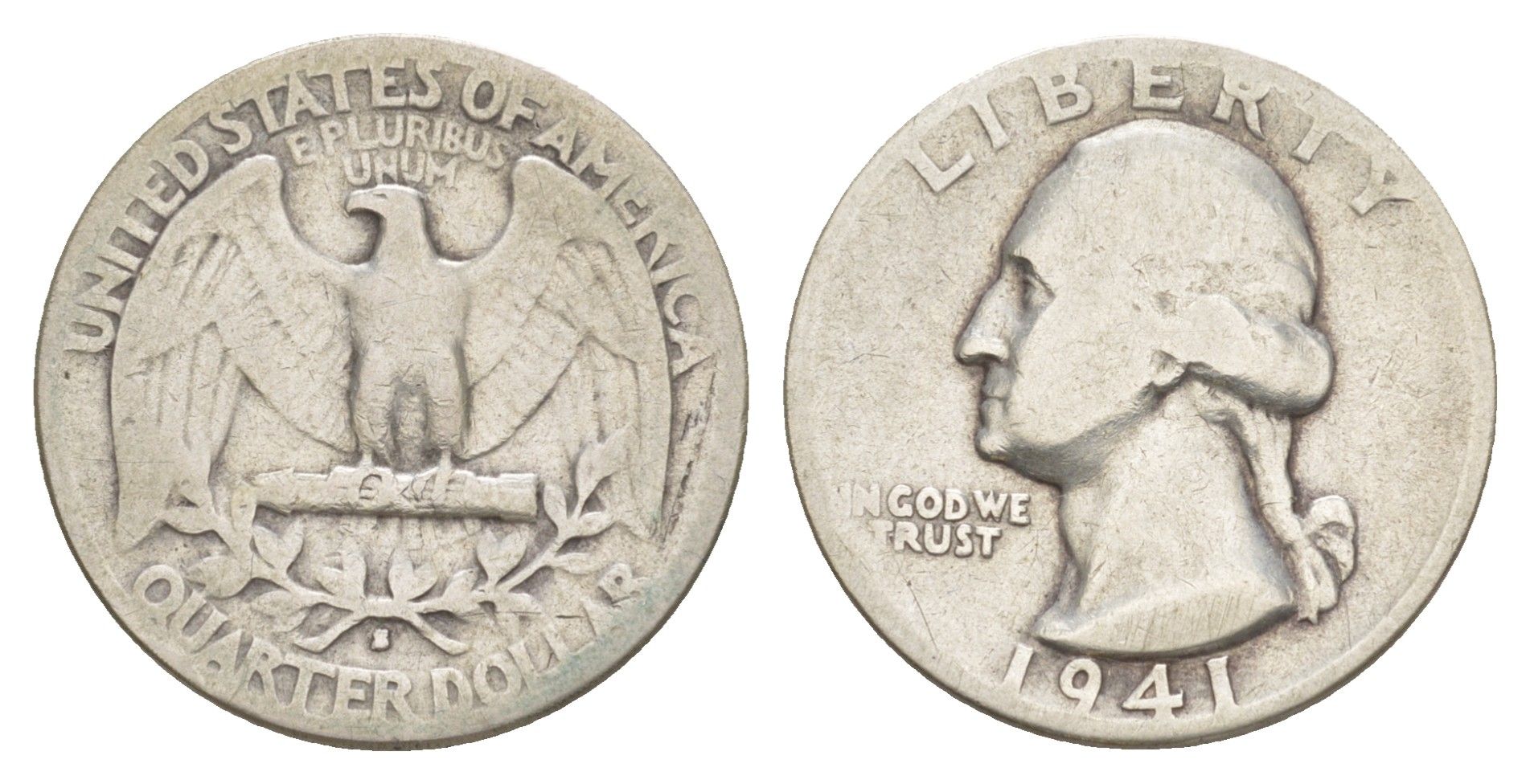 США 1/4 доллара 1941 S KM 164 серебро 4178-412