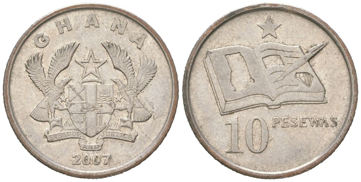 Гана 10 песев 2007 KM 39 сталь плакированная никелем 4618-322