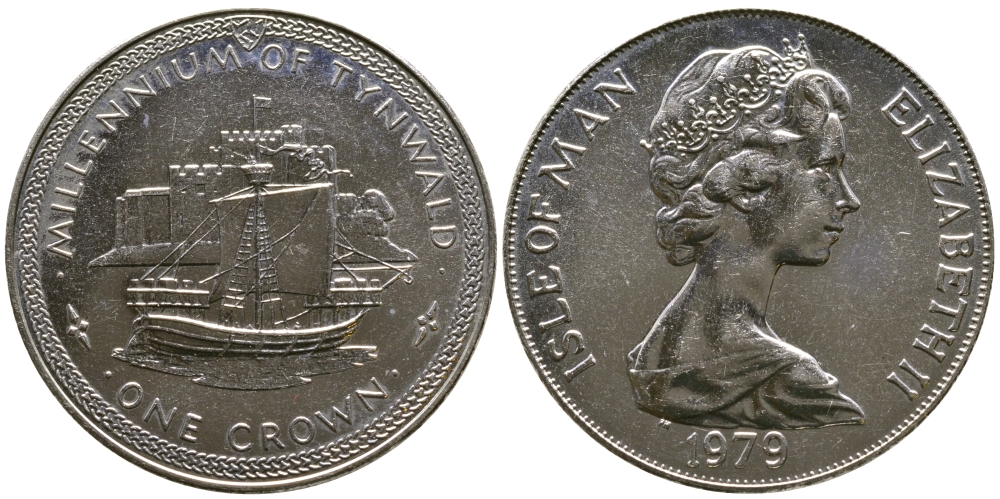 Остров Мэн 1 крона 1979 1000 летие Тинвальду (парламенту), Св. Мишель КМ 48 медно-никель UNC 118-521