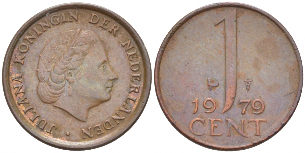 НИДЕРЛАНДЫ 1 ЦЕНТ 1979 KM 180 бронза 3457-1041