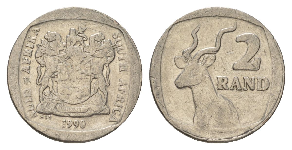 ЮАР 2 ранда 1990 KM 139 медь плакированная никелем 4626-1112