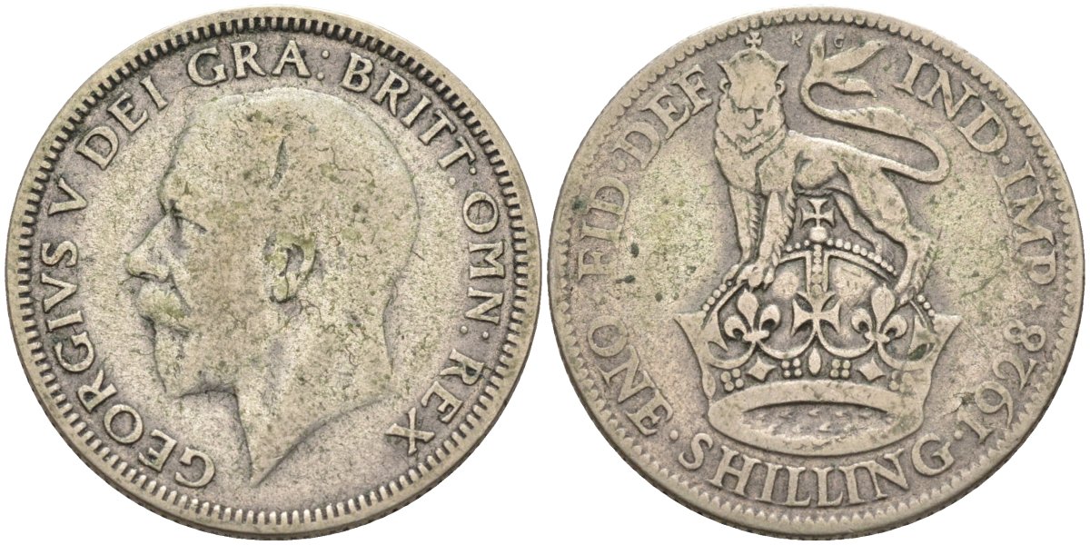 Великобритания 1 шиллинг 1928 Георг V (1910-1936) KM 833, Spink 4039 серебро 4584-522
