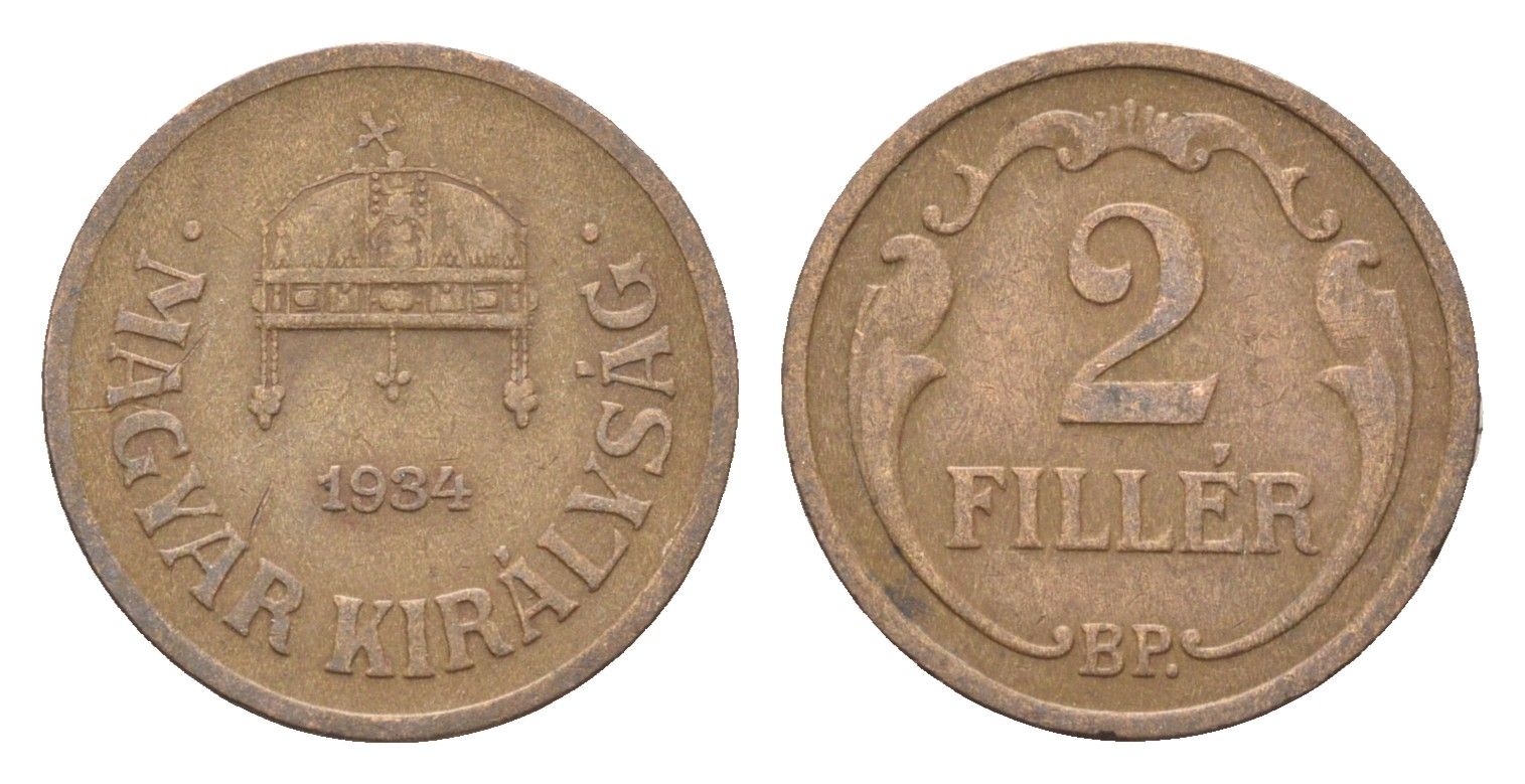 Венгрия 2 филлера 1934 BP KM 506 бронза 4665-438