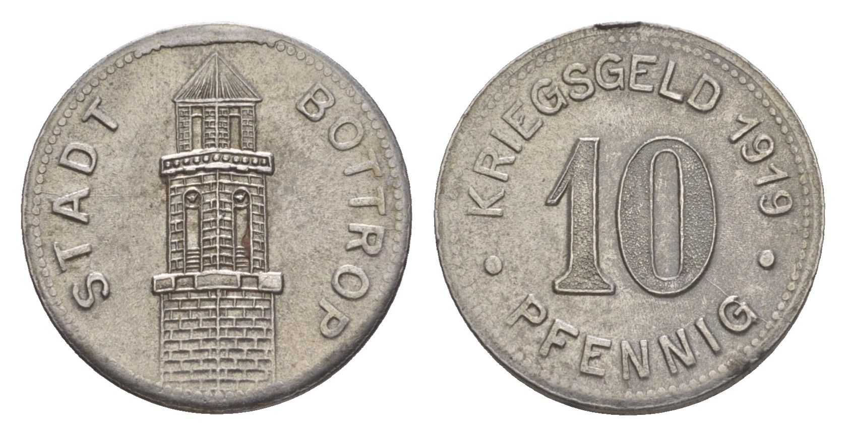 Боттроп 10 пфеннигов 1919 Funck 54.5, Men05 3327.1, Men18 4247.1 железо 4636-822