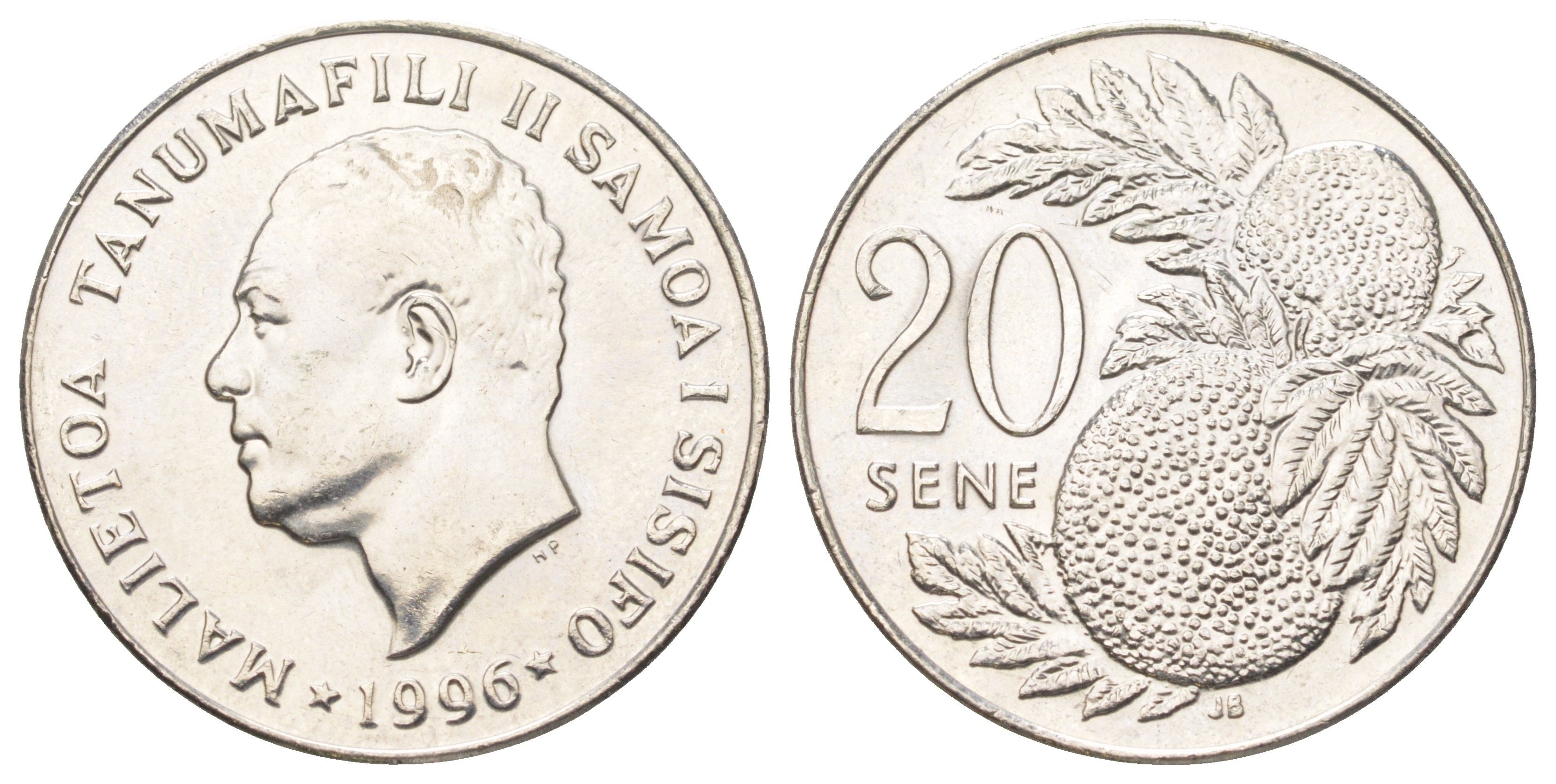 Самоа 20 сене 1996 Малиетоа Танумафили II (1962-2010) KM 16 медно-никель UNC 4624-143