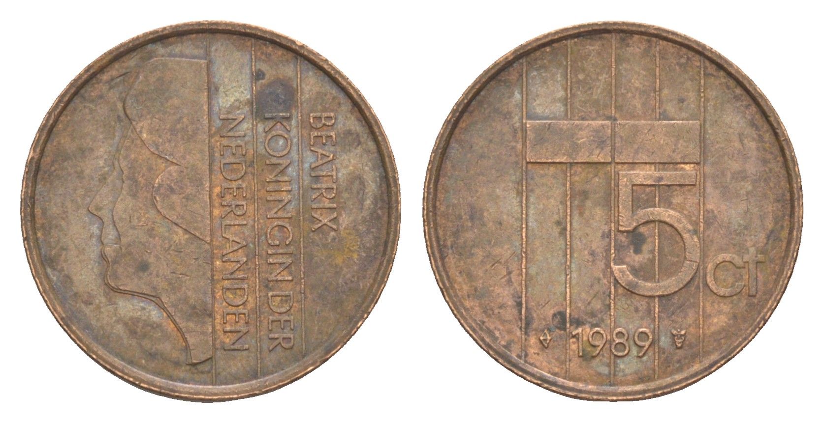 Нидерланды 5 центов 1989 Беатрикс (1980-2013) KM 202 бронза 4649-1217