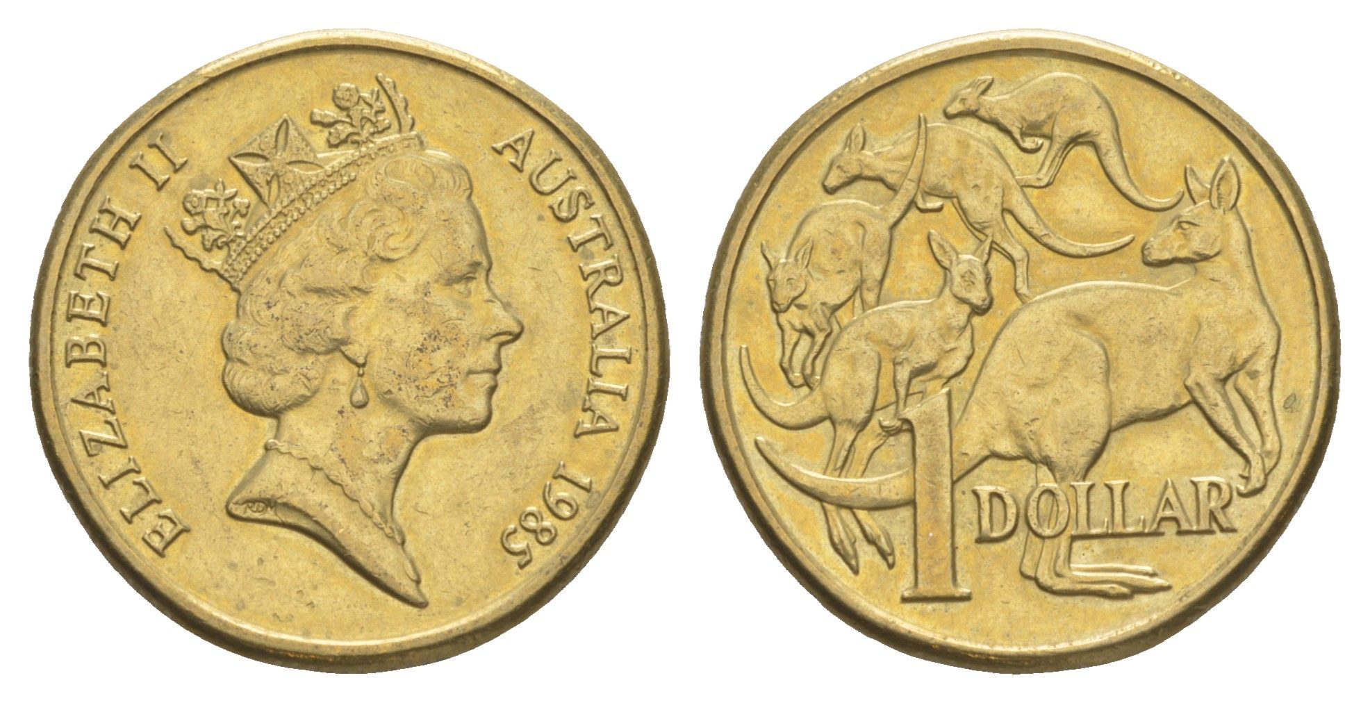 Австралия 1 доллар 1985 Елизавета II (1952-2022), кенгуру KM 84 алюминиевая бронза UNC 4652-215
