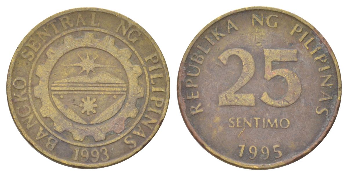 Филиппины 25 сентимо 1995 KM 271 латунь 4627-834
