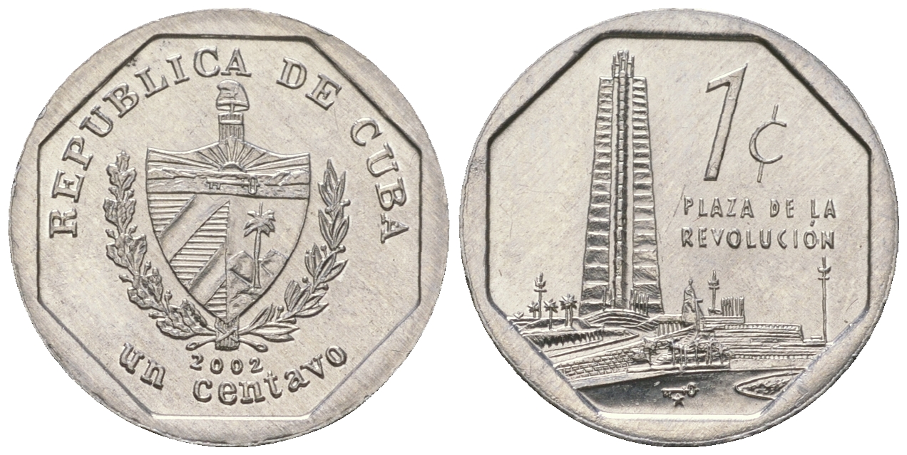 Куба 1 сентаво 2002 башня мемориала Хосе Марти KM 733 алюминий  UNC  4528-1013