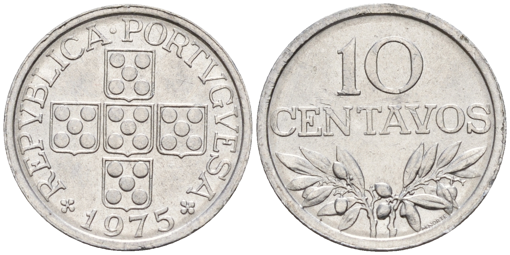 Португалия 10 сентаво 1975  KM 594 алюминий    4152-1111