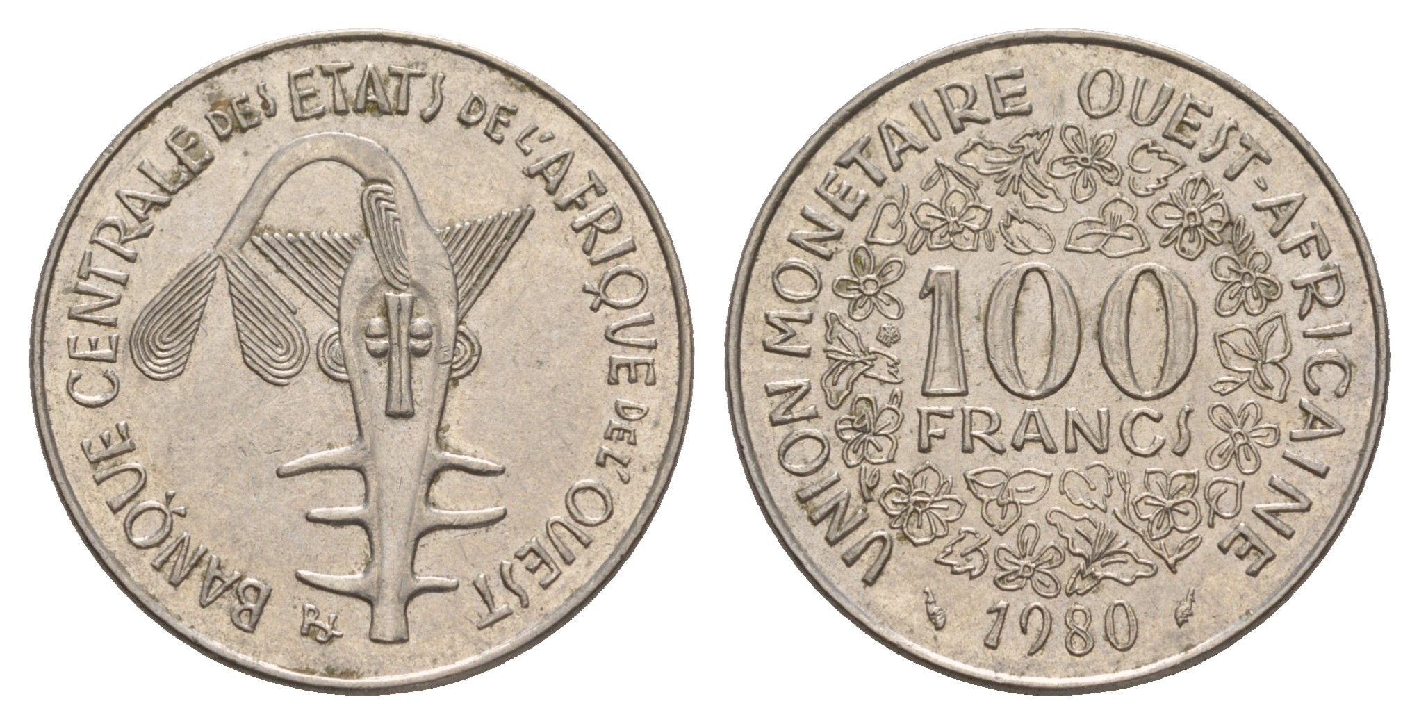 Западная Африка (BCEAO) 100 франков 1980 KM 4 никель aUNC 4656-923