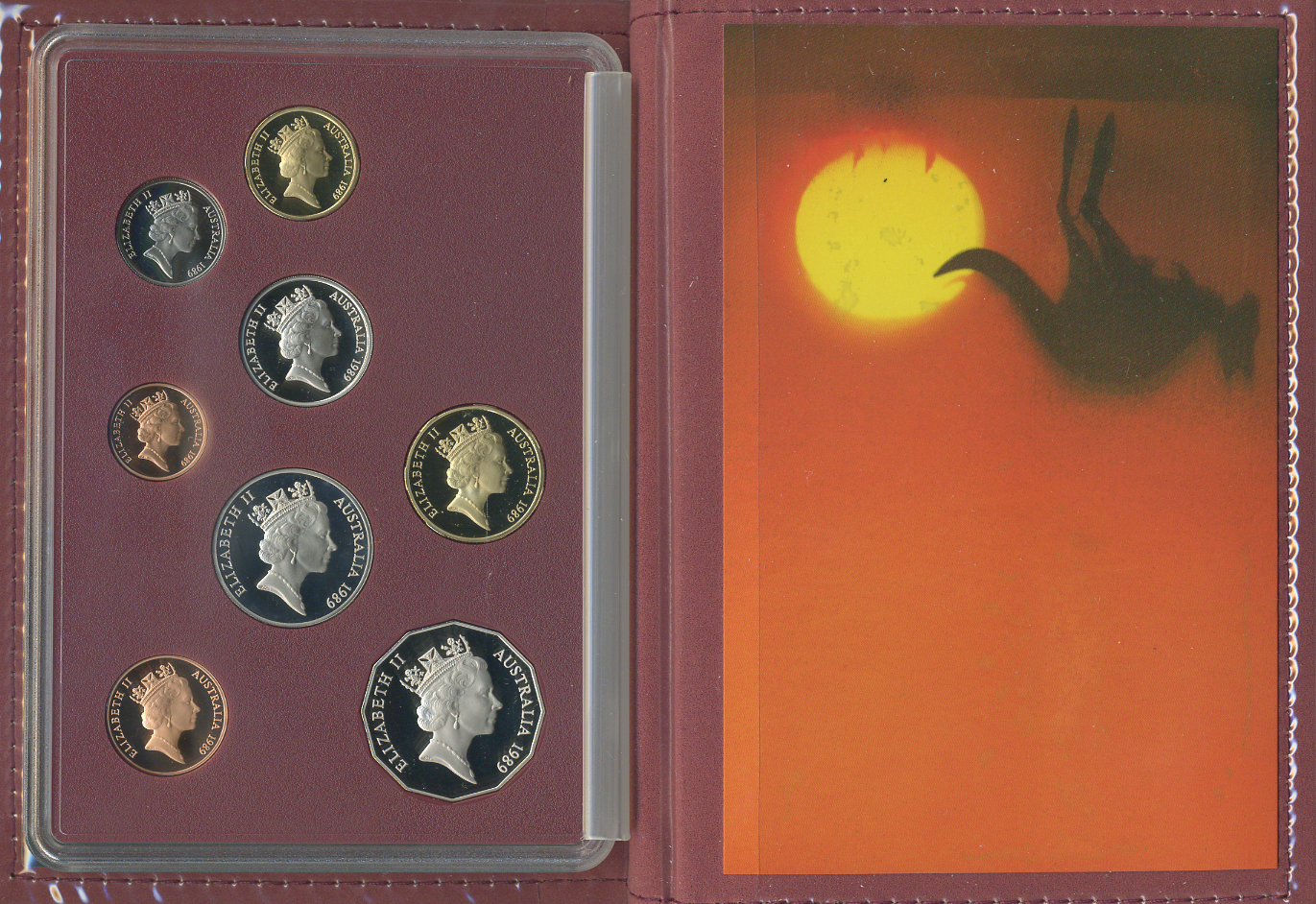 Австралия набор из 8 монет 1989 в оригинальной пластиковой упаковке, с сертификатом KM PS61 PROOF 2-6-3-38