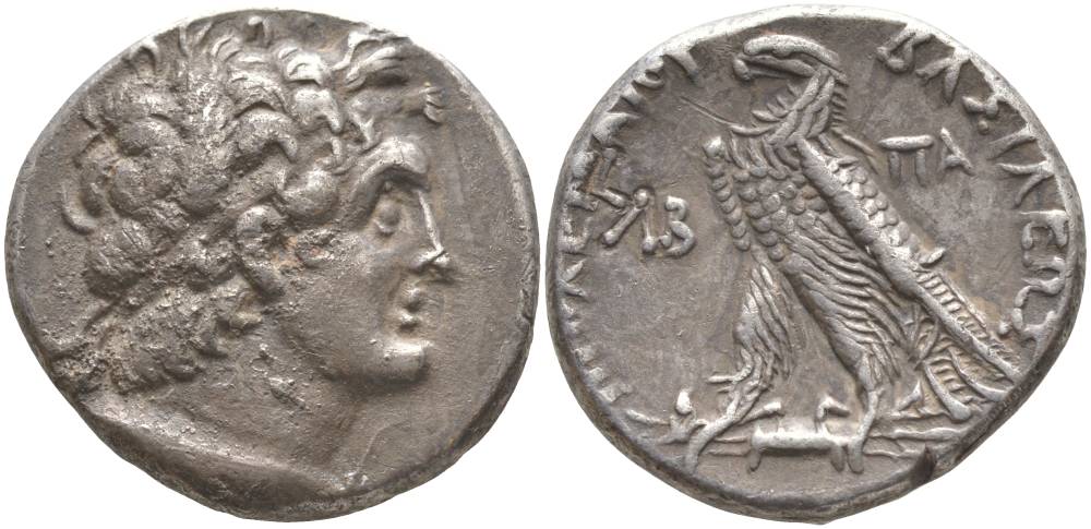 ЕГИПЕТ, ГОСУДАРСТВО ПТОЛЕМЕЕВ ТЕТРАДРАХМА 138-137 гг. до н.э. ПТОЛЕМЕЙ VIII ЭВЕРГЕТ II, ГОЛОВА ПТОЛЕМЕЯ I СОТЕРА, ОСНОВАТЕЛЯ ДИНАСТИИ/ ОРЕЛ, ГРЕЧЕСКАЯ ЛЕГЕНДА "ЦАРЯ ПТОЛЕМЕЯ", ГОРОД ПАФОС, 14,29 гр Svoronos 1505 серебро 1073-8-71