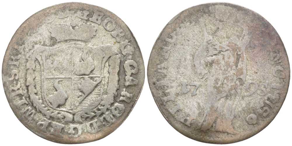 Вюрцбург 1 шиллинг 1795 Георг Карл фон Фехенбах-цу-Лауденбах (1795-1802) KM 443 (C104) серебро 116-139