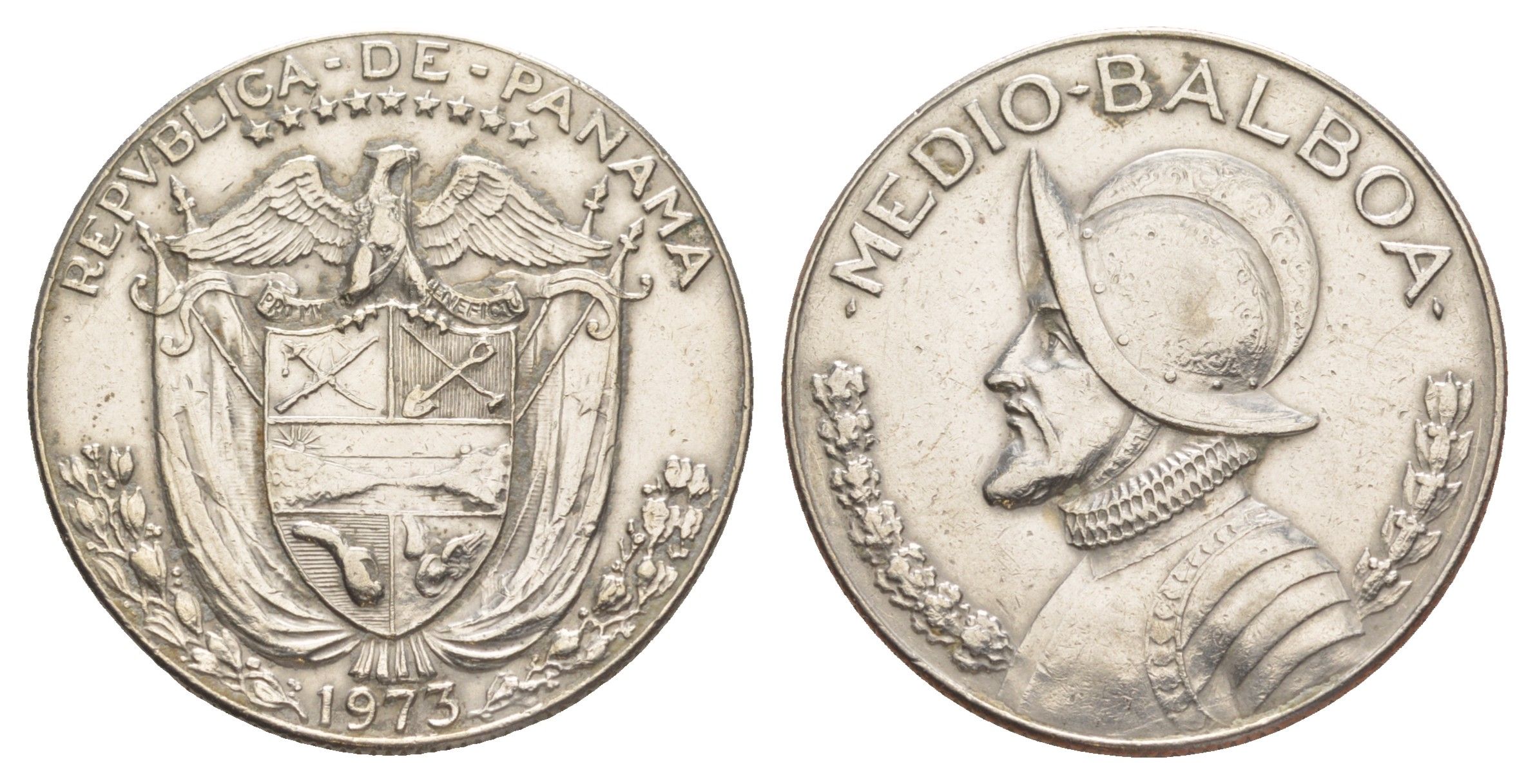 Панама 1/2 бальбоа (50 сентесимо) 1973 KM 12b медь плакированная медно-никелем 4634-1043