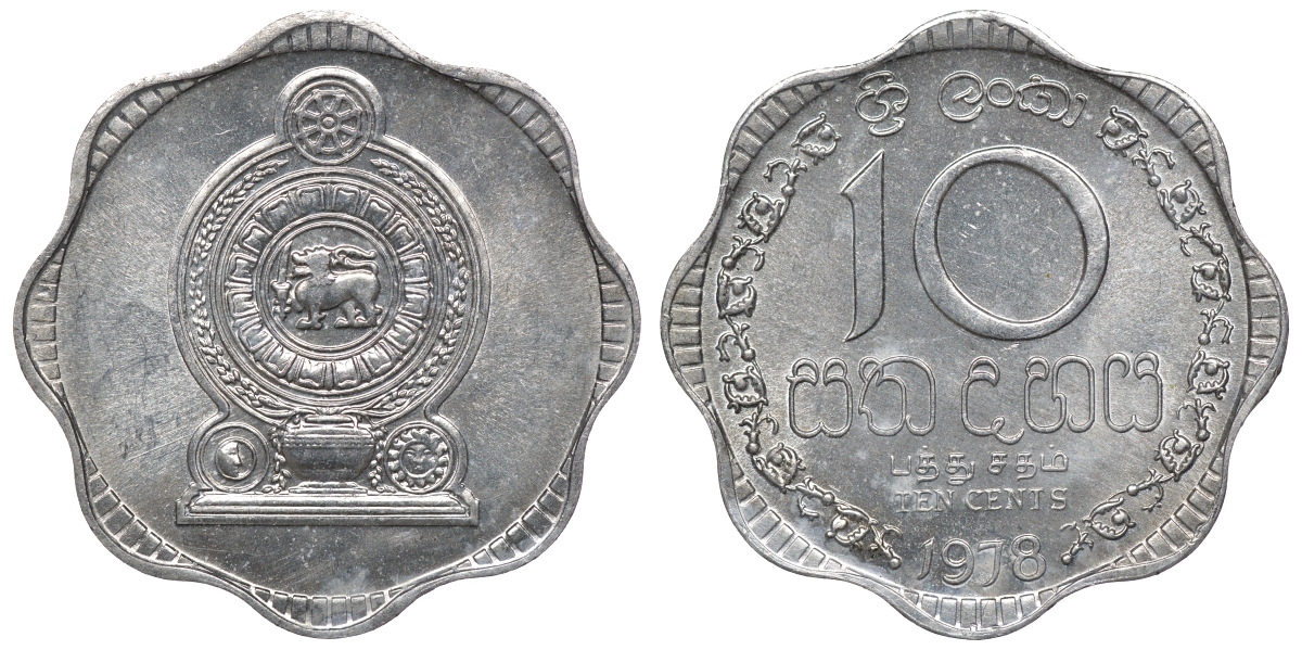 Шри-Ланка 10 центов 1978 KM 140 a алюминий 4118-416