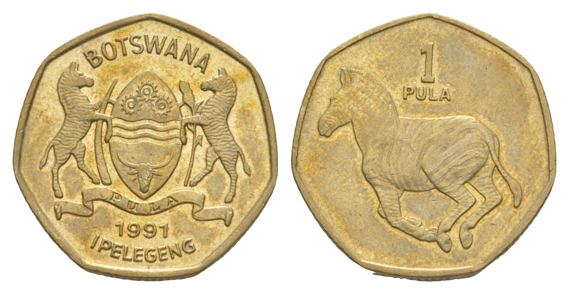 Ботсвана 1 пула 1991 зебра KM 24 никель латунь UNC 4646-622