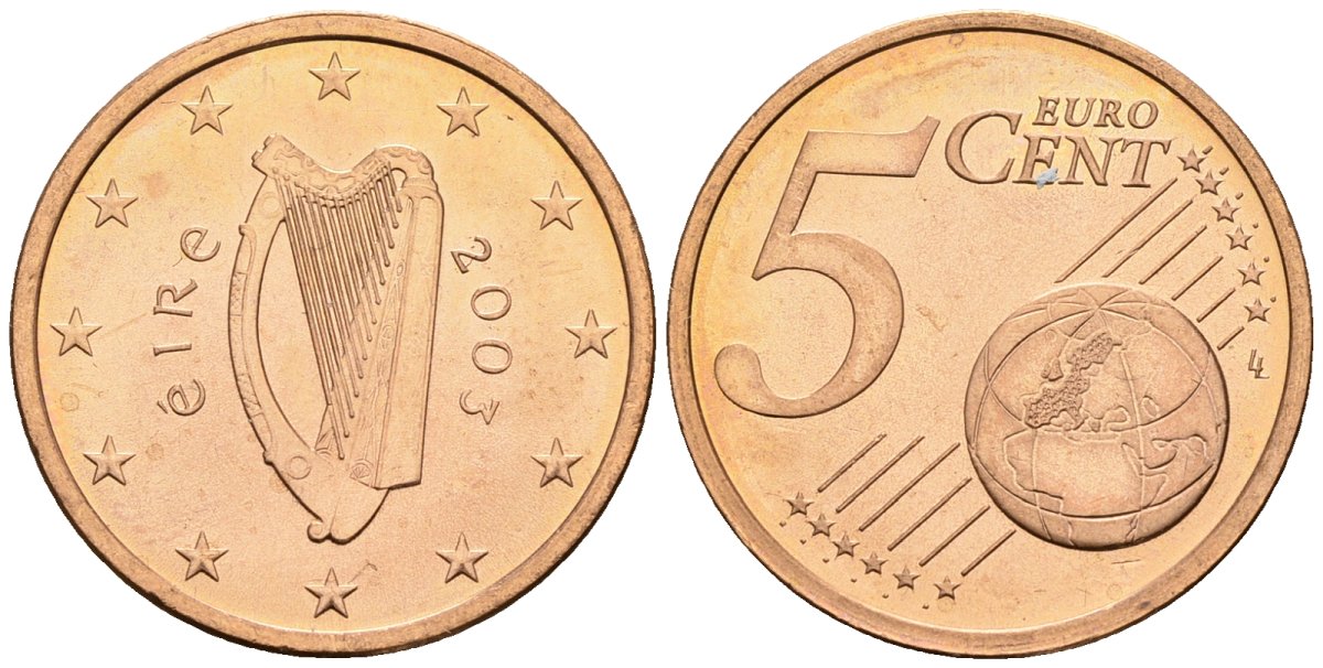 Ирландия 5 евроцентов 2003 KM 34 сталь плакированная медью 4147-718