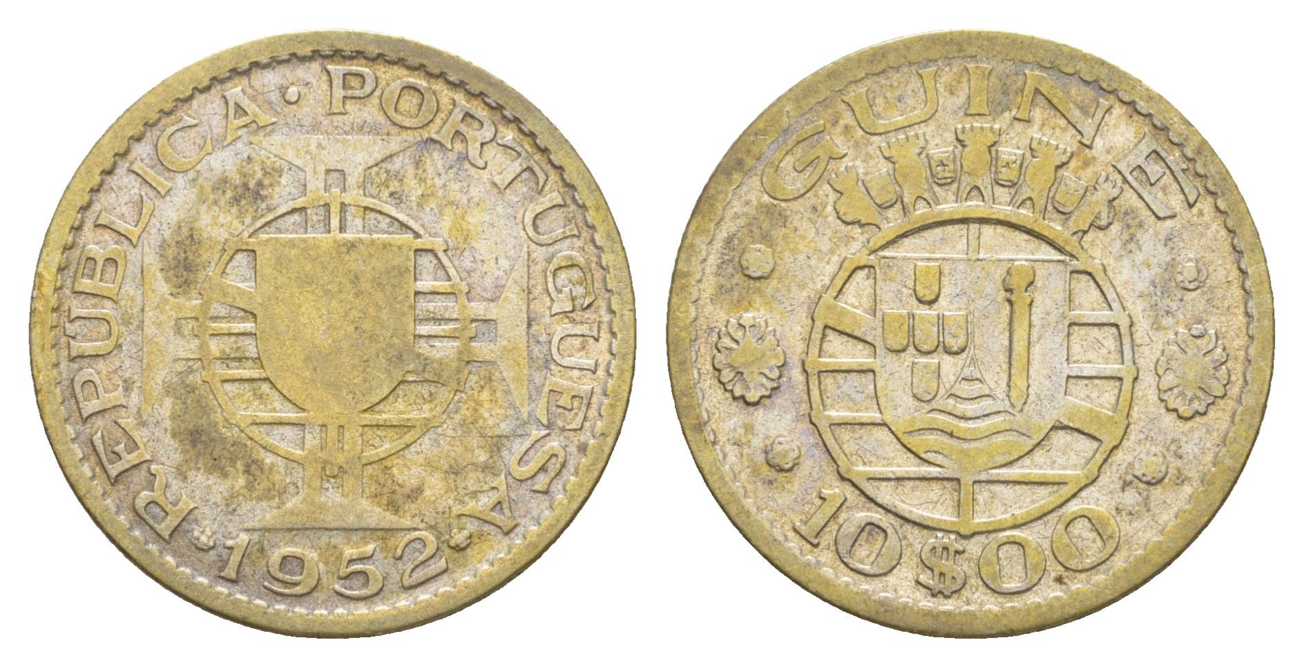 Гвинея-Бисау 10 эскудо 1952 KM 10 серебро 4641-1153