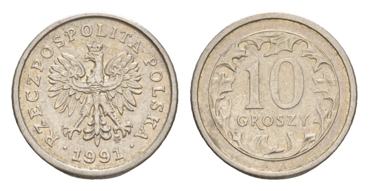 Польша 10 грошей 1991 Y 279 медно-никель 4625-651