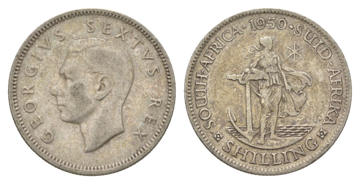ЮАР 1 шиллинг 1950 KM 37.1 серебро 4622-722