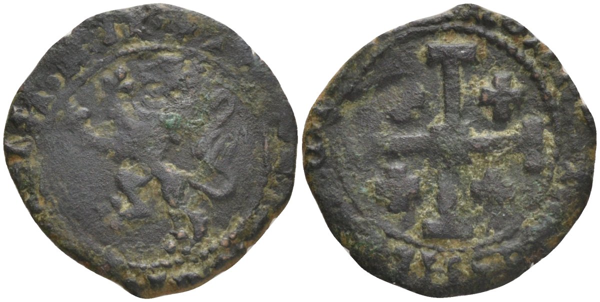 Государство крестоносцев. Кипрское Королевство сиксан 1460-1473 Яков II (1460-1473) Metcalf pl. 29.4 бронза 1525-224