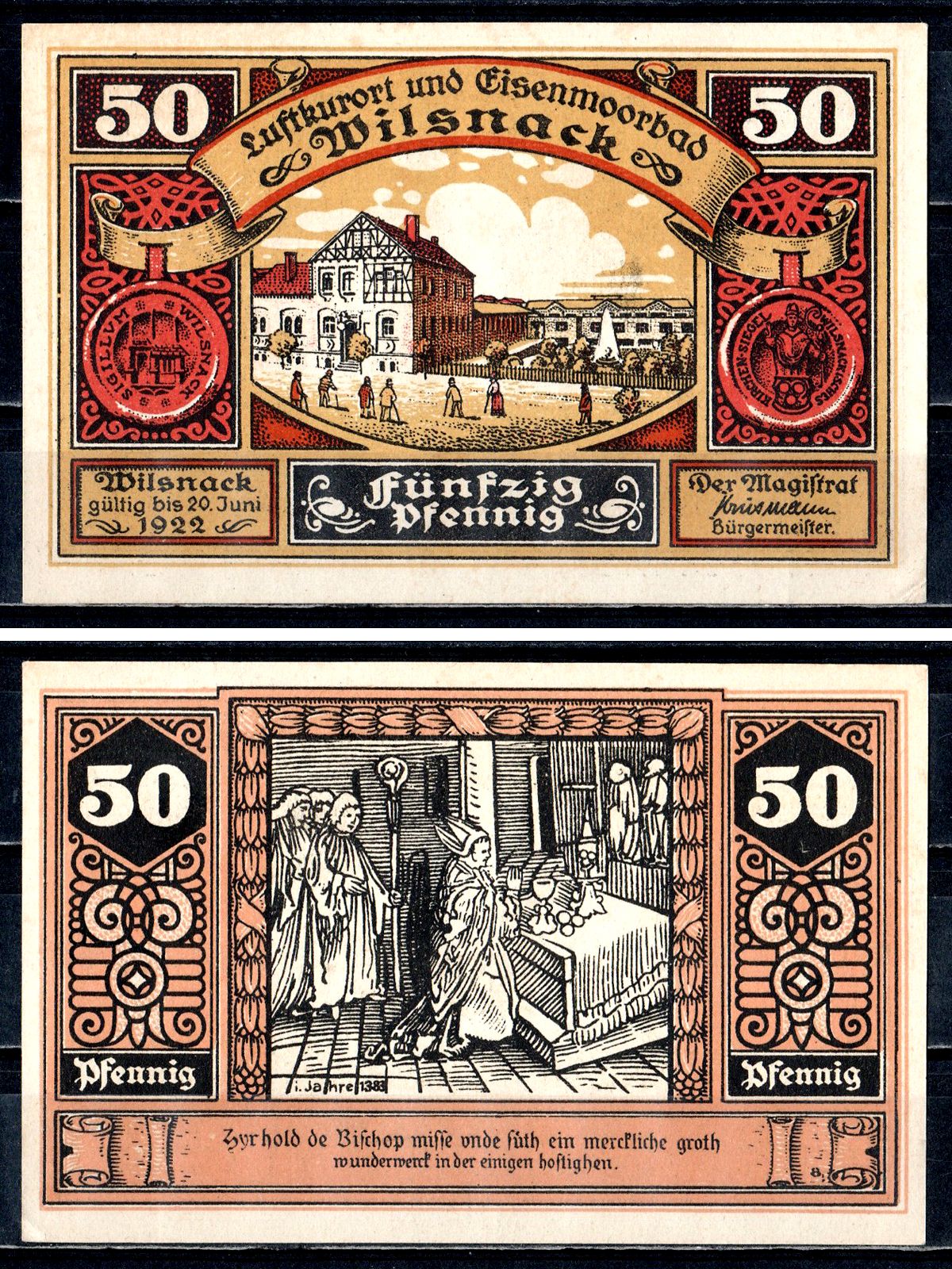 Вильснак (Пруссия, Бранденбург) 50 пфеннигов 1922 2193-46-2-2