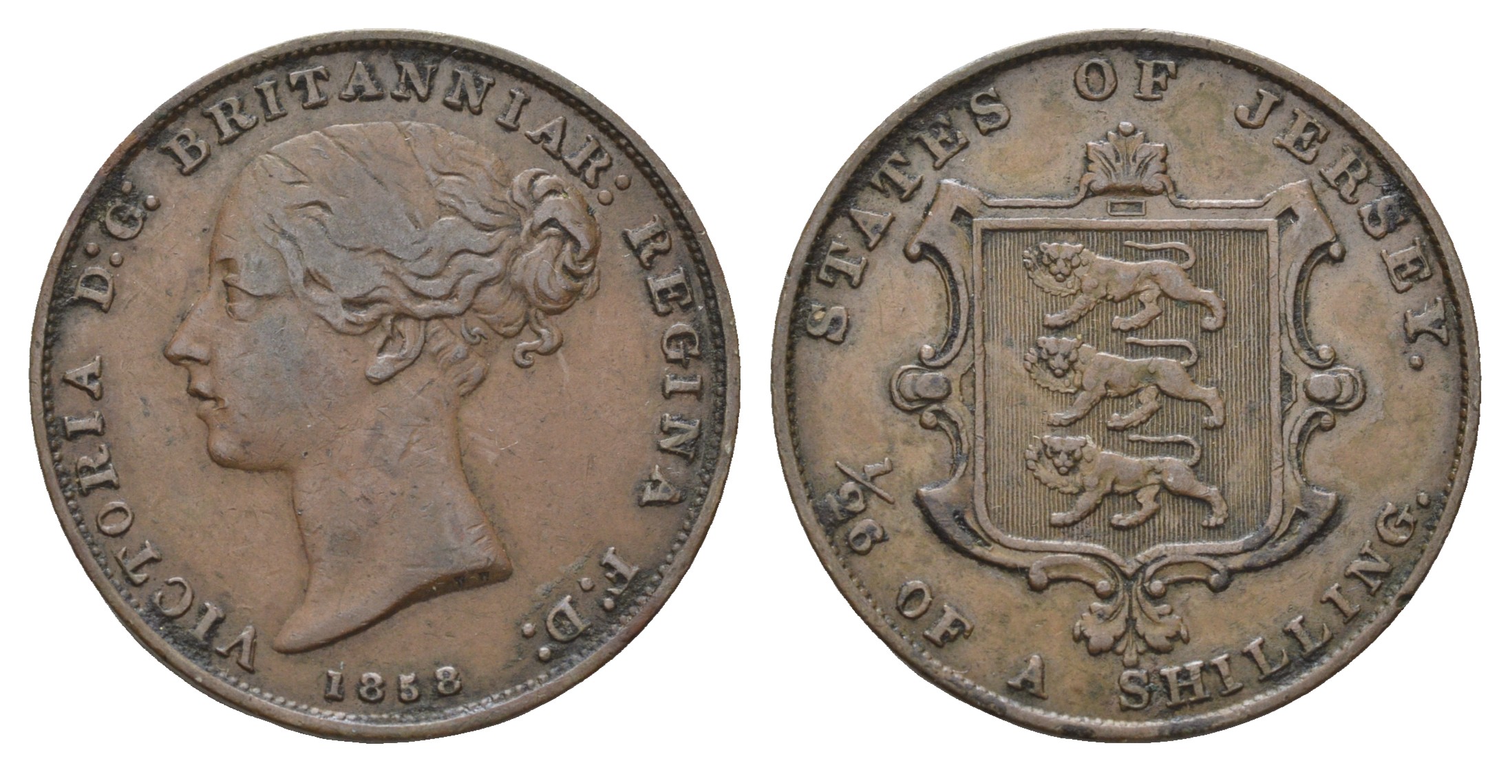 Джерси 1/26 шиллинга 1858 Виктория (1837-1901) KM 2 медь 4680-724