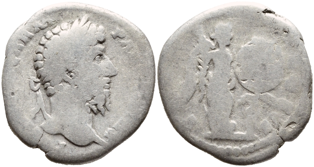 Римская Империя денарий 161-169 Луций Вер fine серебро 270-232