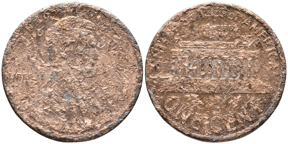 США 1 ЦЕНТ ND ЛИНКОЛЬН KM 201b цинк плакированный медью 100-613